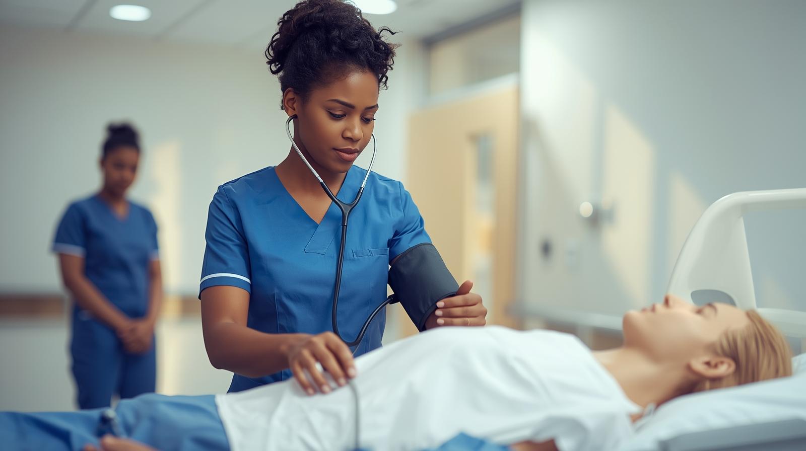 Nurse preparing for OSCE examination